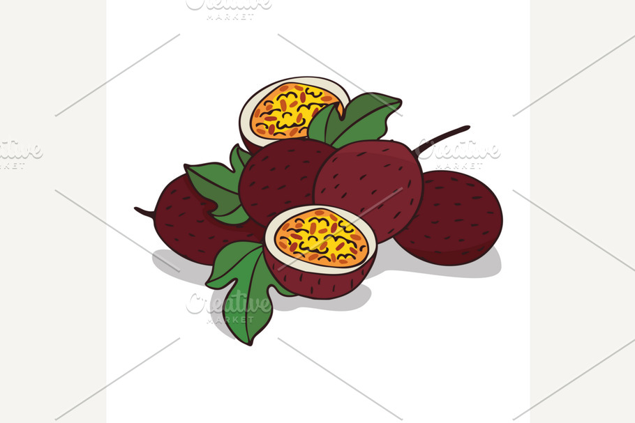 Isolate ripe passion fruit in Illustrations - product preview 8