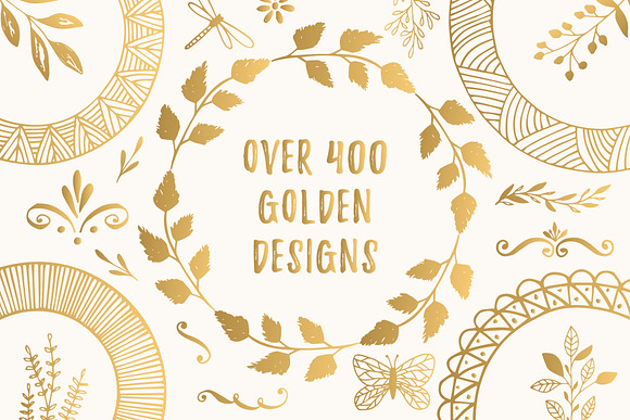 400 Golden Designs Eps & Png in Illustrations - product preview 10