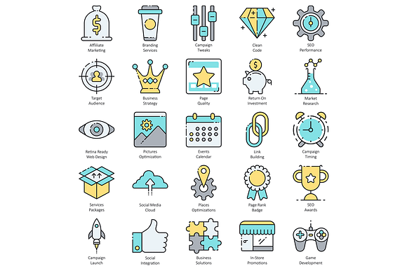 SEO Internet Marketing Icons | Aqua in Marketing Icons - product preview 2