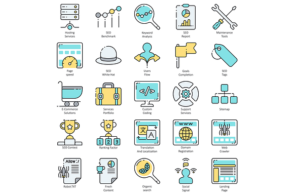 SEO Internet Marketing Icons | Aqua in Marketing Icons - product preview 3