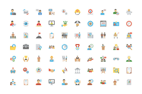 180 Human Resources Flat Icons  in Graphics - product preview 1