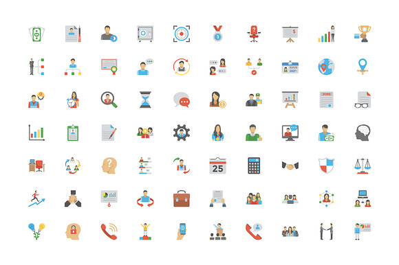 180 Human Resources Flat Icons  in Graphics - product preview 2