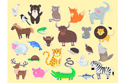 Cut out Exotic, Domestic and Farm Animals Poster