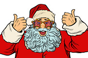 isolated Santa Claus in the star glasses