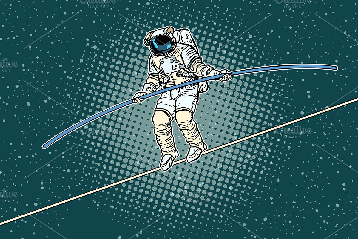 Astronaut tightrope Walker, the risks of a researcher of science in Illustrations - product preview 8