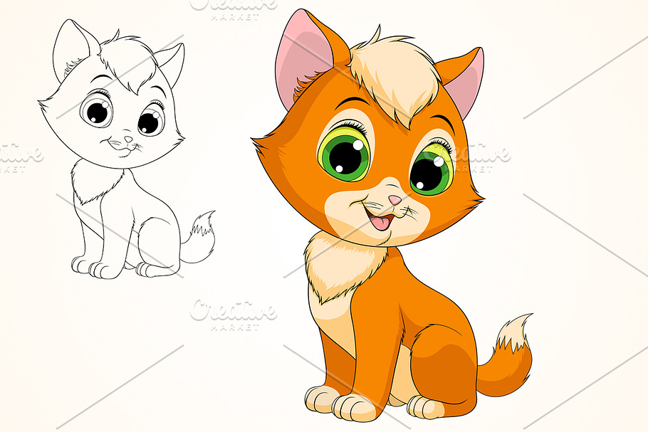  Funny redhead kitten in Illustrations - product preview 8