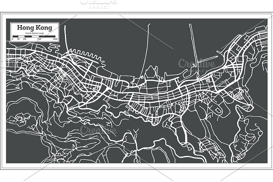 Hong Hong China City Map in Retro in Illustrations - product preview 8
