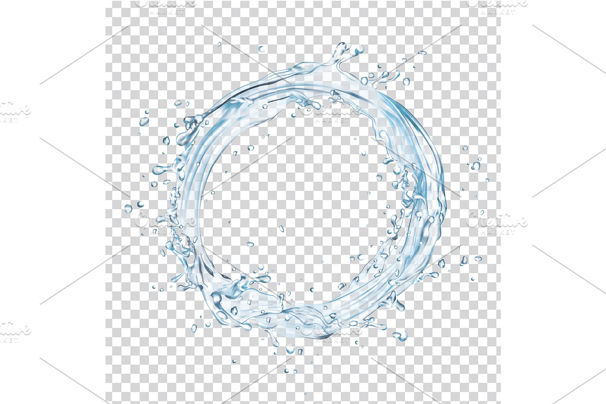 vector water splash circle in Illustrations - product preview 8