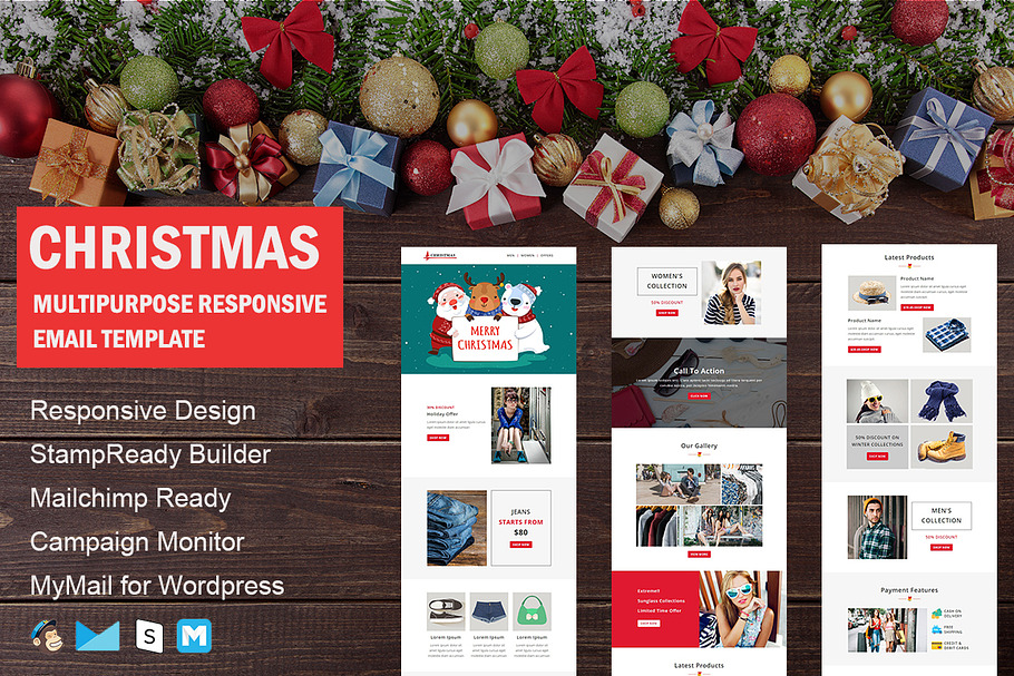 Christmas - New Year Email Template in Mailchimp Templates - product preview 8