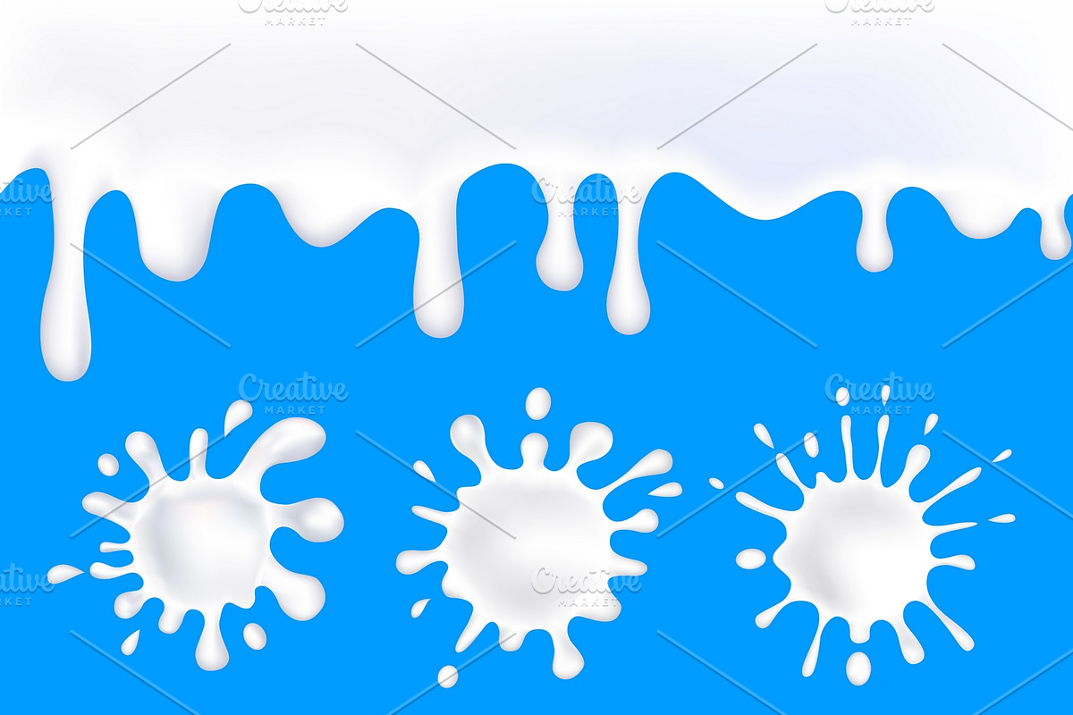 Isolated Milk Spots Set in Illustrations - product preview 8