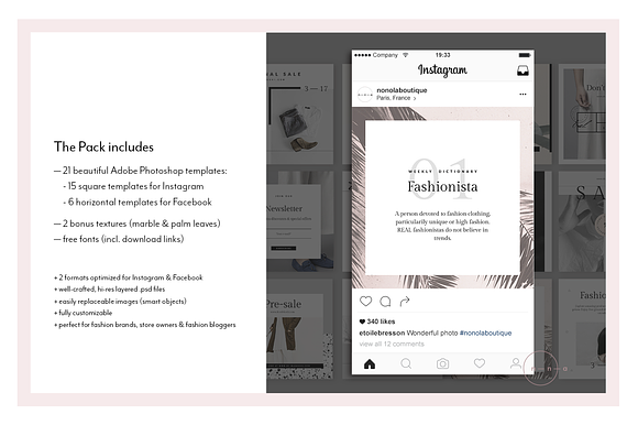 Social Media Kit Ladypreneur • Renée in Instagram Templates - product preview 1