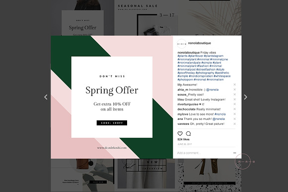 Social Media Kit Ladypreneur • Renée in Instagram Templates - product preview 3