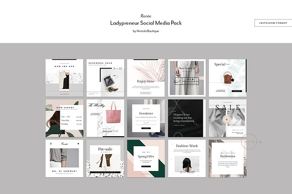 Social Media Kit Ladypreneur • Renée in Instagram Templates - product preview 5