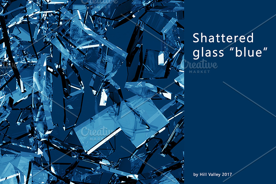 Blue shattered glass - 6 backgrounds in Objects - product preview 8