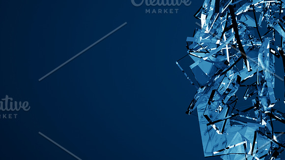 Blue shattered glass - 6 backgrounds in Objects - product preview 4