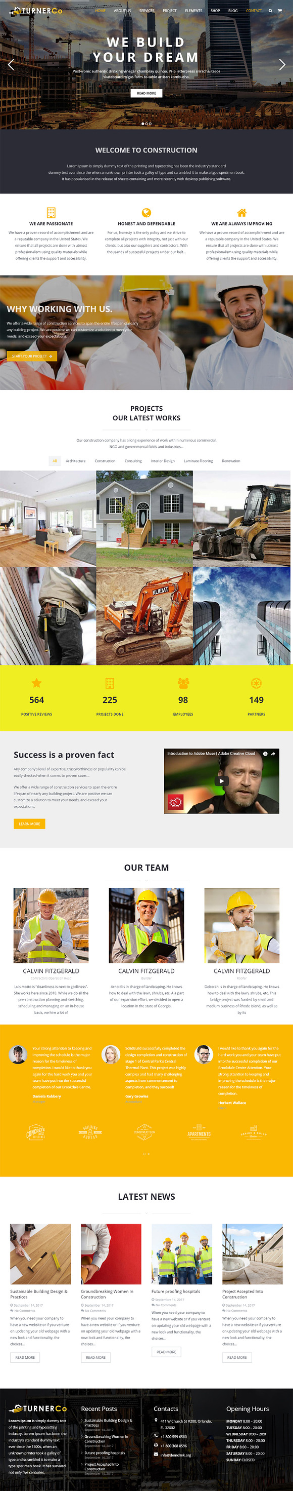Turner Construction WordPress Theme in WordPress Business Themes - product preview 1