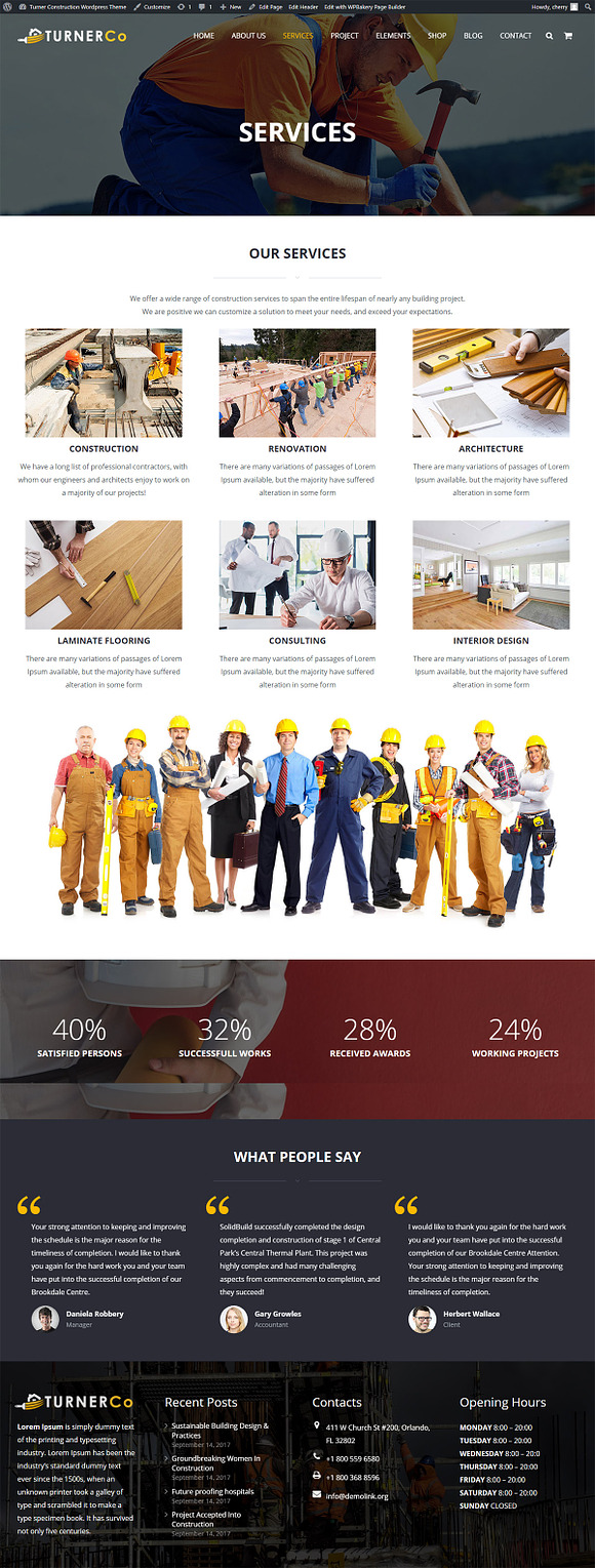 Turner Construction WordPress Theme in WordPress Business Themes - product preview 3