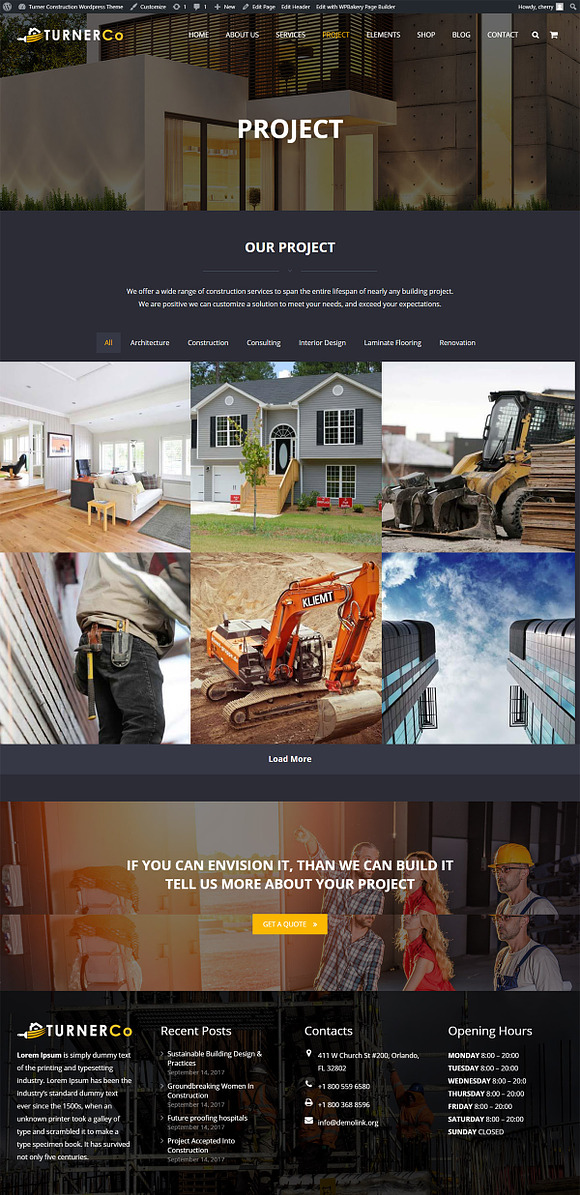 Turner Construction WordPress Theme in WordPress Business Themes - product preview 4