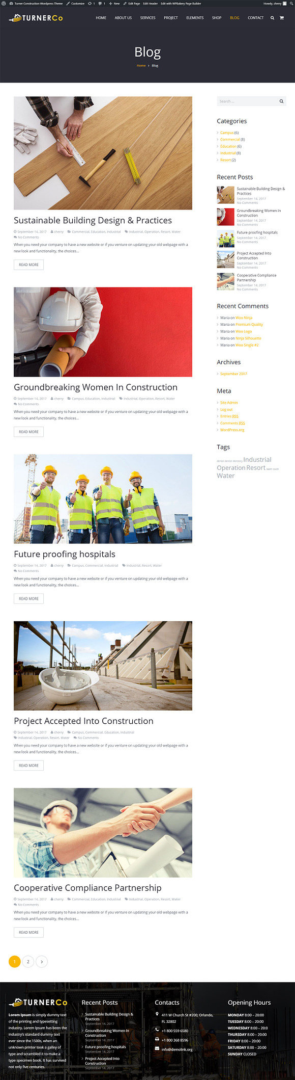 Turner Construction WordPress Theme in WordPress Business Themes - product preview 6