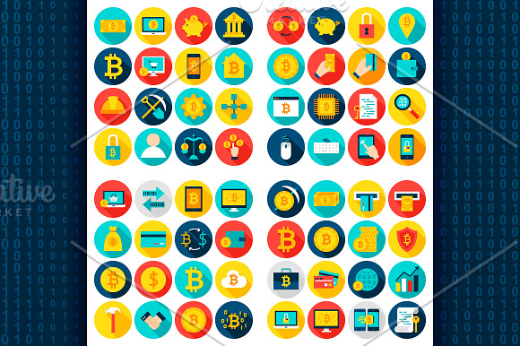 Bitcoin Flat Icons in Illustrations - product preview 1