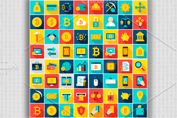 Bitcoin Flat Icons in Illustrations - product preview 2