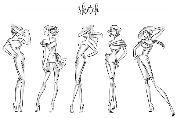 Fashion silhouettes for logo & brand in Illustrations - product preview 2