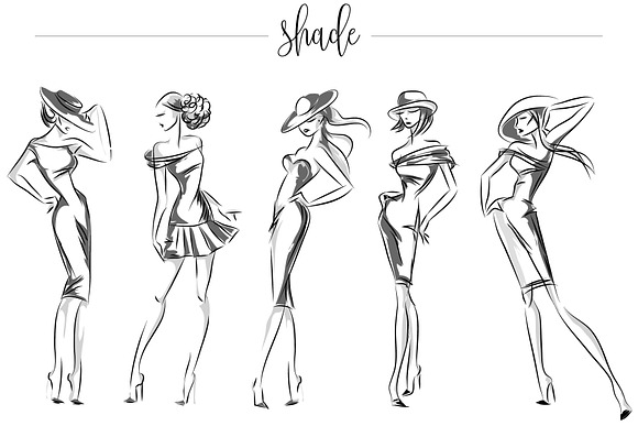 Fashion silhouettes for logo & brand in Illustrations - product preview 3