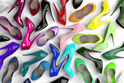 Lots of Colorful Shoes, Computer Render