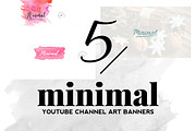 Minimal Youtube Channel Art Banners