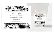 Love Quote Candle Label PSD