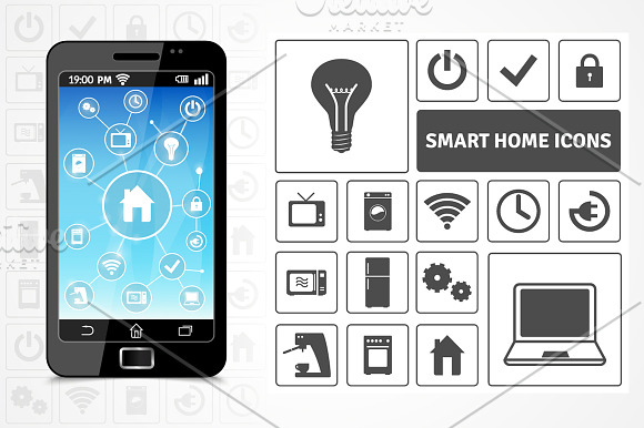 Smart Home Realistic Set in Illustrations - product preview 2