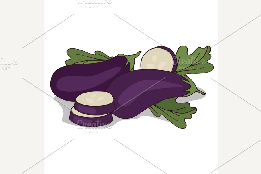 Isolate aubergine or eggplant in Illustrations - product preview 8