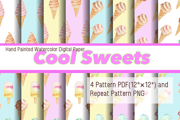 Cool Sweet / Ice Cream Clipart in Illustrations - product preview 1
