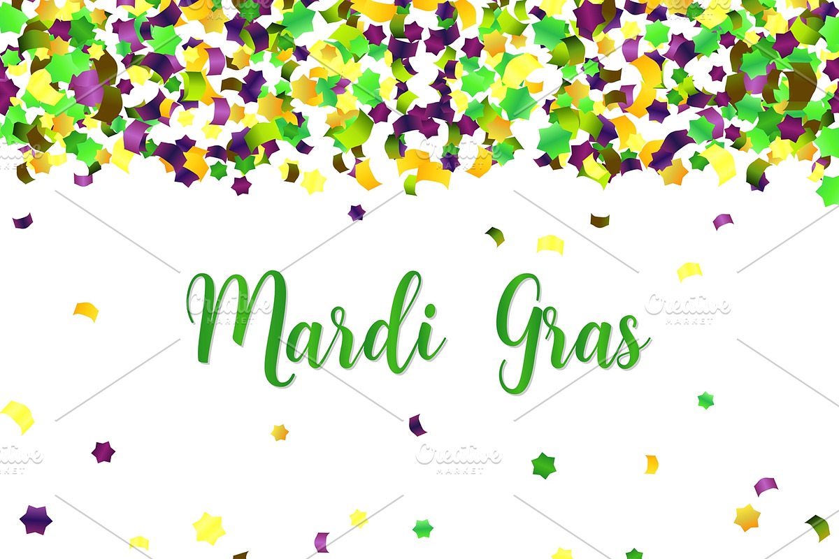 Mardi Gras colorful falling confetti in Illustrations - product preview 8