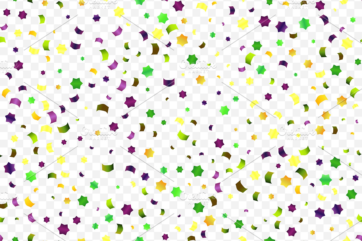 Mardi Gras colors confetti. in Illustrations - product preview 8