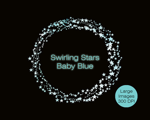 Watercolor Star Trails in Baby Blue in Illustrations - product preview 4