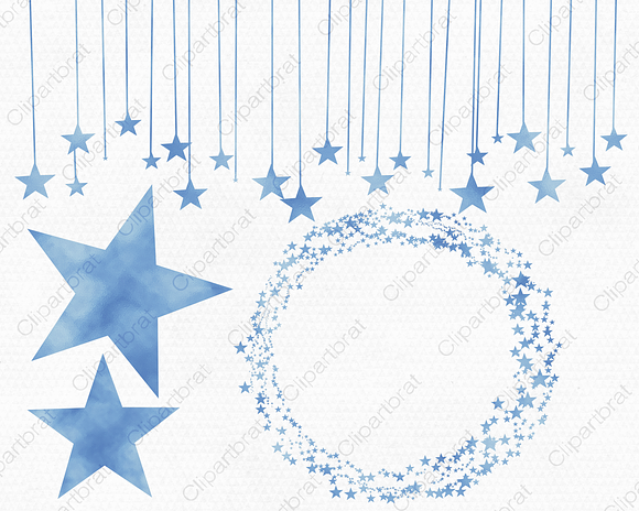 Light Blue Watercolor Star Trails in Illustrations - product preview 2