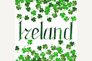 Ireland green word clover shamrock