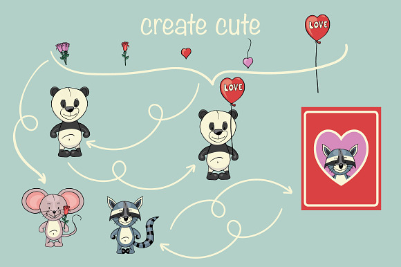 Cute Team | Animals clipart creator in Illustrations - product preview 1