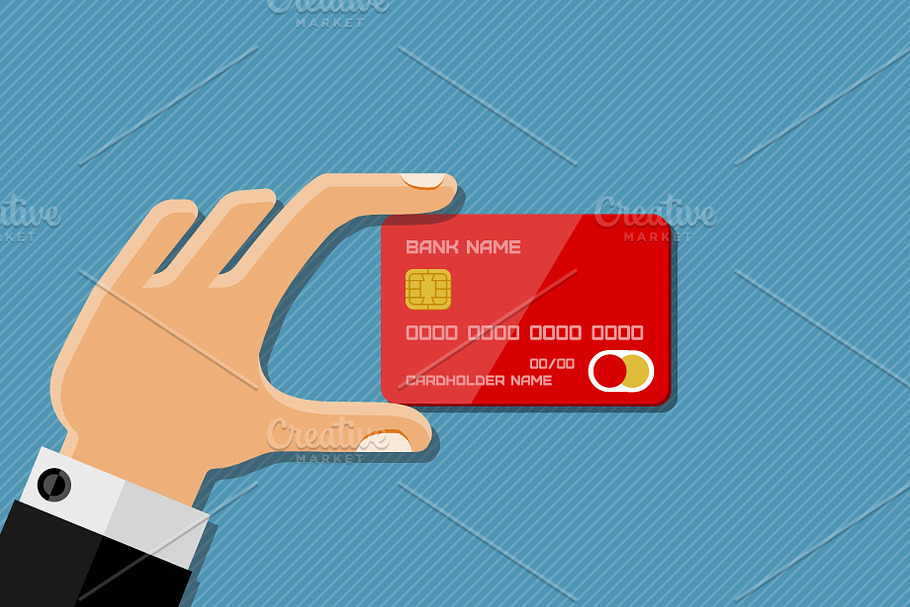 Hand holding credit card in Illustrations - product preview 8