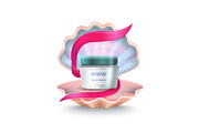 Brand Face Cream in Shell Vector Illustration