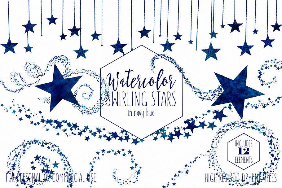 Navy Blue Celestial Star Trails in Illustrations - product preview 8