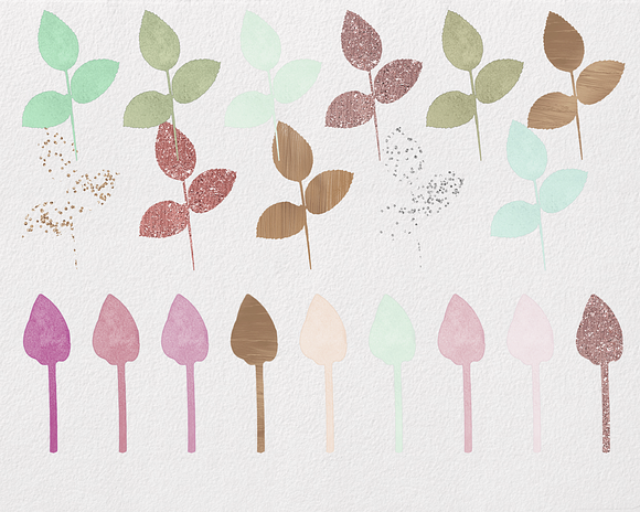 Rose Gold & Blush Watercolor Roses in Illustrations - product preview 2