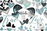 Glam Hearts Teal Love Graphics