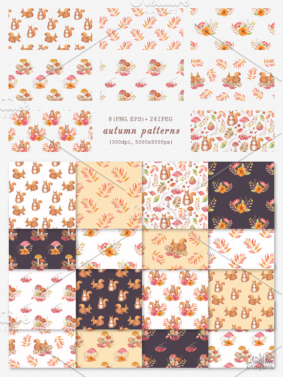 Autumn watercolor collection in Illustrations - product preview 4