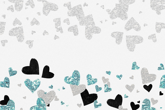 Glam Hearts Teal Love Graphics in Illustrations - product preview 4