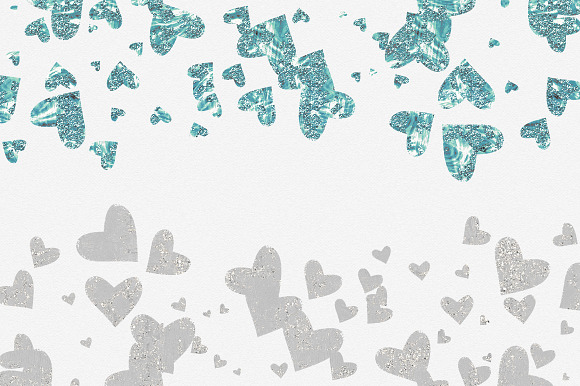 Glam Hearts Teal Love Graphics in Illustrations - product preview 5