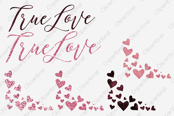 Pink & Burgundy Hearts Love Graphics in Illustrations - product preview 2
