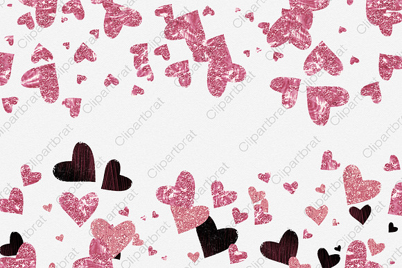 Pink & Burgundy Hearts Love Graphics in Illustrations - product preview 3