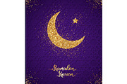Ramadan Kareem greeting card with crescent
